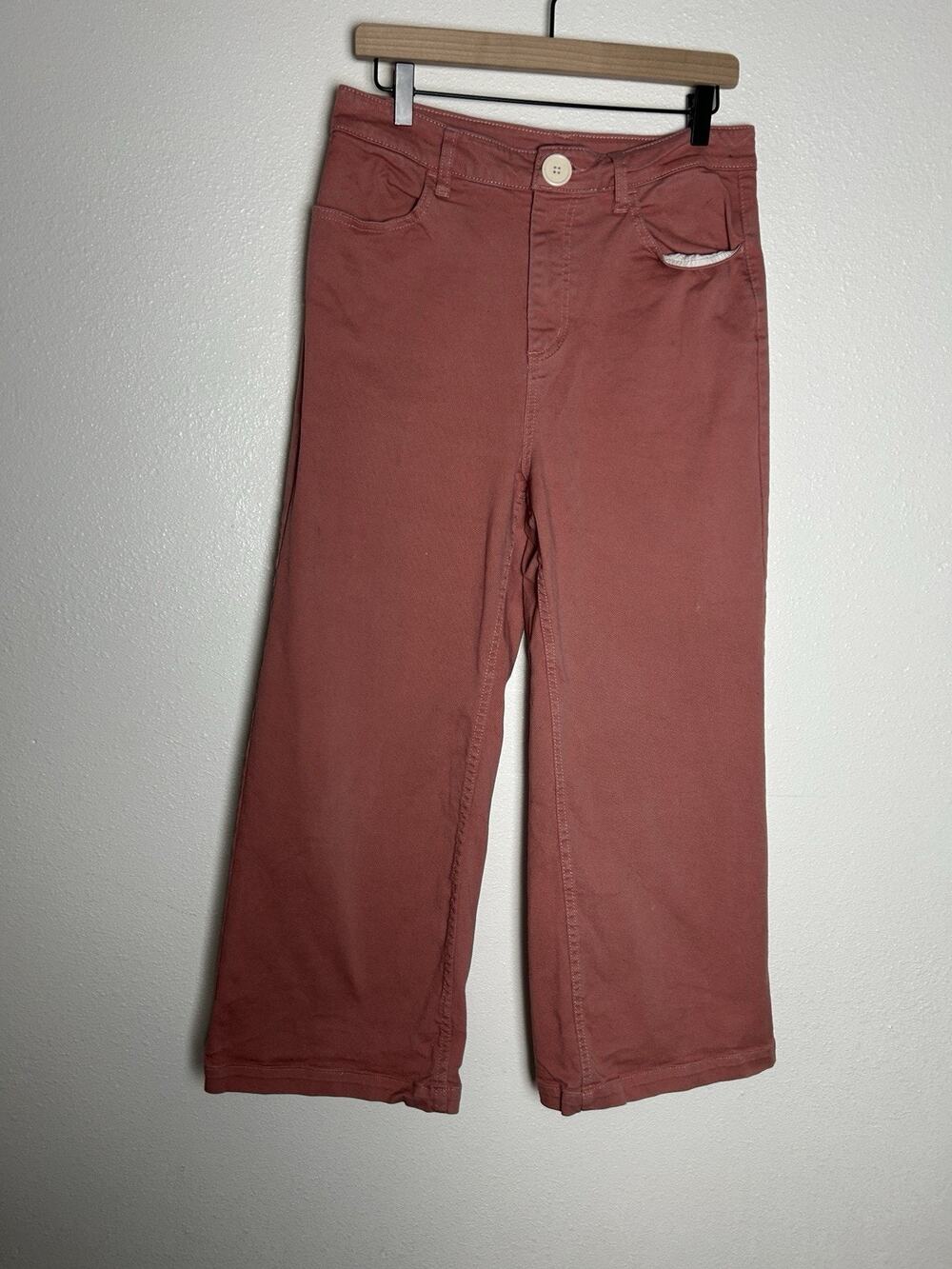 Whimsy + Row Flora Wide Leg Pants In Terracotta Pink Size 32